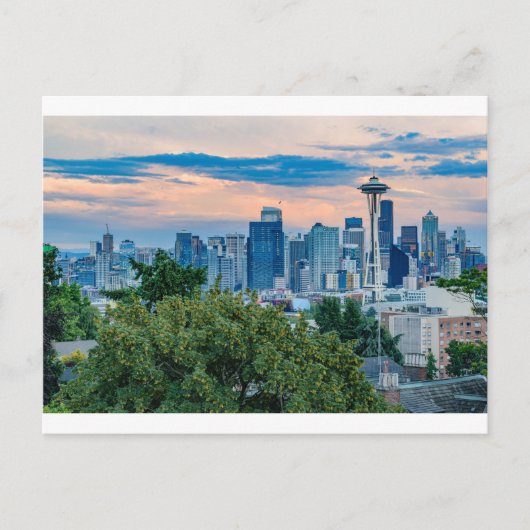 Seattle Skyline op Sunset Briefkaart (Voorkant)