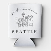Seattle Skyline Pacific Northwest Minimale Outline Blikjeskoeler (Voorkant)