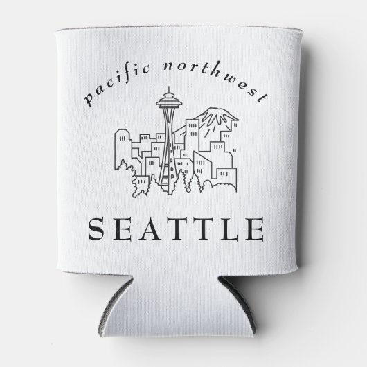 Seattle Skyline Pacific Northwest Minimale Outline Blikjeskoeler (Voorkant)