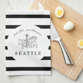 Seattle Skyline Pacific Northwest Minimale Outline Theedoek