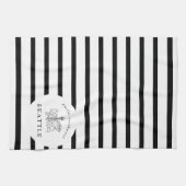 Seattle Skyline Pacific Northwest Minimale Outline Theedoek (Horizontaal)