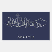 Seattle Skyline Rechthoekige Sticker (Voorkant)