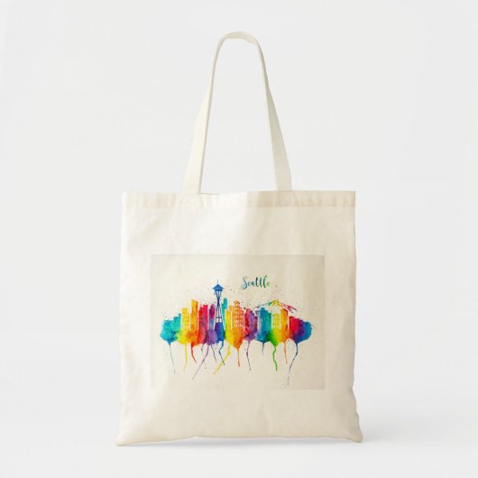 Seattle Skyline Regelmatige Canvas tas - waterverf (Voorkant)