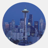 Seattle skyline ronde sticker (Voorkant)