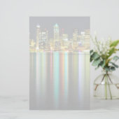 Seattle skyline 's nachts met reflectie briefpapier (Staand voorkant)