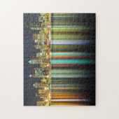 Seattle skyline 's nachts met reflectie legpuzzel (Verticaal)