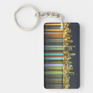 Seattle skyline 's nachts met reflectie sleutelhanger