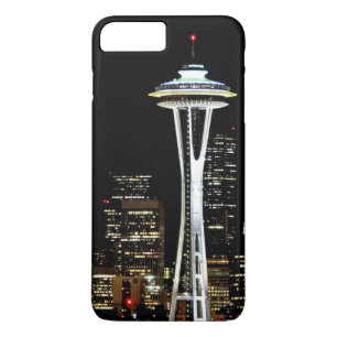 Seattle skyline 's nachts met Space Needle Case-Mate iPhone Case