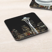 Seattle skyline 's nachts, met Space Needle. Drankjes Onderzetter (Linkerzijde)