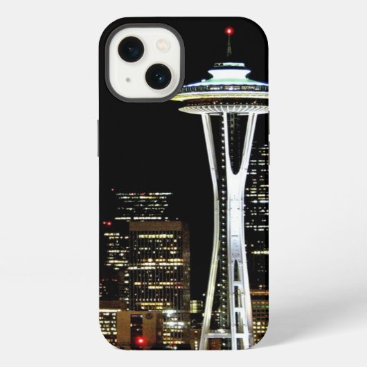 Seattle skyline 's nachts, met Space Needle. iPhone Hoesje (Achterkant)