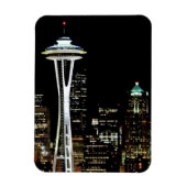Seattle skyline 's nachts, met Space Needle. Magneet (Verticaal)