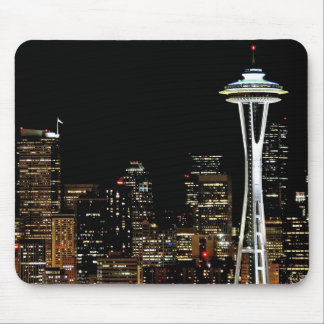 Seattle skyline 's nachts, met Space Needle. Muismat