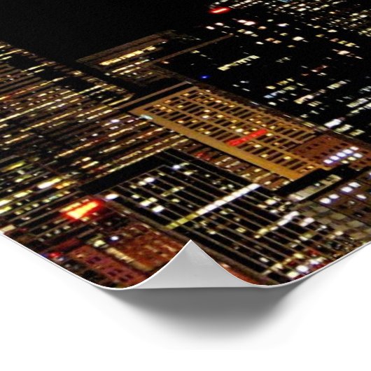 Seattle skyline 's nachts, met Space Needle. Poster (Hoek)