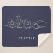 Seattle Skyline Sherpa Deken (Voorkant (horizontaal))