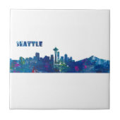 Seattle Skyline Silhouette Tegeltje (Voorkant)