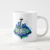 Seattle Skyline Stroke Grote Koffiekop (Rechts)