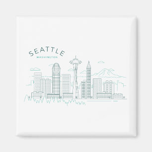Seattle Skyline Stroke Magneet
