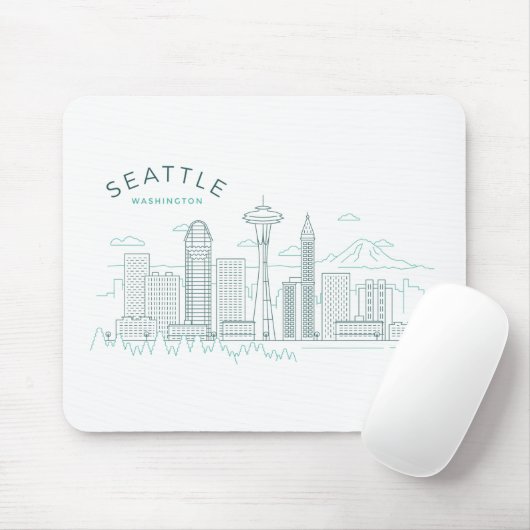 Seattle Skyline Stroke Muismat (Met muis)