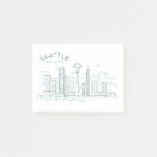 Seattle Skyline Stroke Post-it® Notes