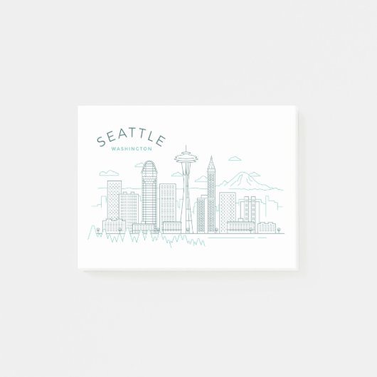 Seattle Skyline Stroke Post-it® Notes (Voorkant)