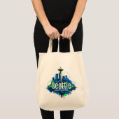 Seattle Skyline Stroke Tote Bag (Voorkant (product))
