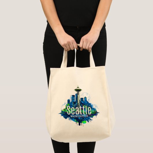 Seattle Skyline Stroke Tote Bag (Voorkant (product))