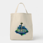Seattle Skyline Stroke Tote Bag (Achterkant)