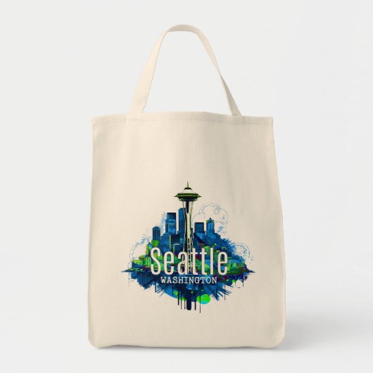 Seattle Skyline Stroke Tote Bag (Voorkant)