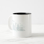 Seattle Skyline Stroke Tweekleurige Koffiemok (Voorkant links)