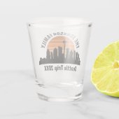 Seattle Skyline Sunset aangepaste familie vakantie Shot Glas (Achterkant)