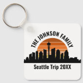 Seattle Skyline Sunset aangepaste familie vakantie Sleutelhanger (Voorkant)