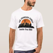 Seattle Skyline Sunset aangepaste familie vakantie T-shirt (Voorkant)