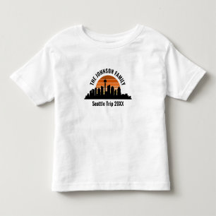 Seattle Skyline Sunset aangepaste vakantie Kinder Shirts