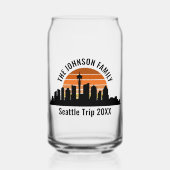 Seattle Skyline Sunset Custom Family Trip Blikvorm Glas (Voorkant)