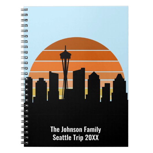 Seattle Skyline Sunset Custom Family Trip Notitieboek (Voorkant)