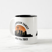 Seattle Skyline Sunset Custom Vakantie Souvenir Tweekleurige Koffiemok (Voorkant links)