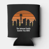 Seattle Skyline Sunset gepersonaliseerd Blikjeskoeler (Achterkant)