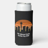 Seattle Skyline Sunset gepersonaliseerd Seltzer Blikjeskoeler (Seltzer Achterkant)