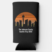 Seattle Skyline Sunset gepersonaliseerd Seltzer Blikjeskoeler (Achterkant)