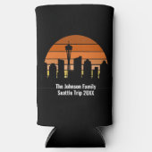 Seattle Skyline Sunset gepersonaliseerd Seltzer Blikjeskoeler (Voorkant)