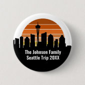 Seattle Skyline Sunset Trip Keepsake gepersonalise Ronde Button 5,7 Cm (Voorkant)