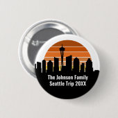Seattle Skyline Sunset Trip Keepsake gepersonalise Ronde Button 5,7 Cm (Voorkant /achterkant)