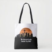 Seattle Skyline Sunset Trip Keepsake gepersonalise Tote Bag (Voorkant)
