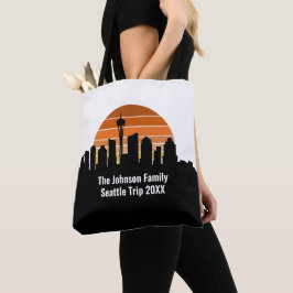 Seattle Skyline Sunset Trip Keepsake gepersonalise Tote Bag
