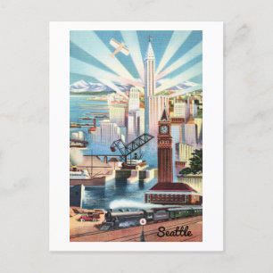  Seattle Skyline Travel Briefkaart