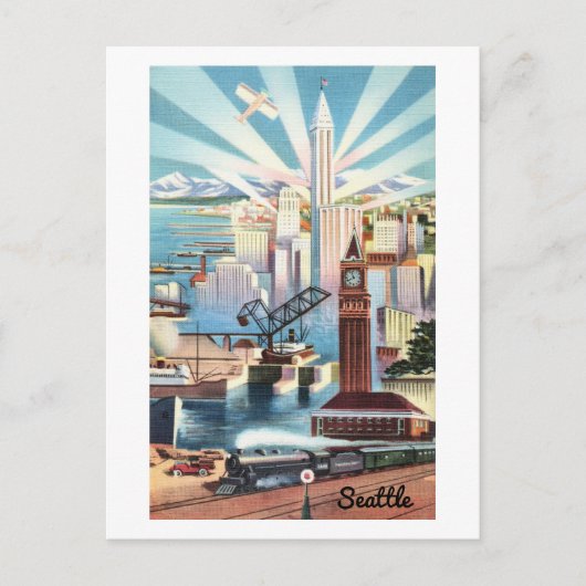  Seattle Skyline Travel Briefkaart (Voorkant)