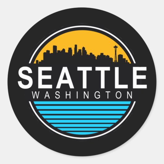 Seattle Skyline Travel Square Sticker (Voorkant)