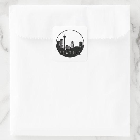 Seattle Skyline Vierkante Sticker (Tas)