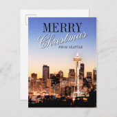 Seattle Skyline voor Kerstmis Feestdagenkaart (Voorkant / Achterkant)