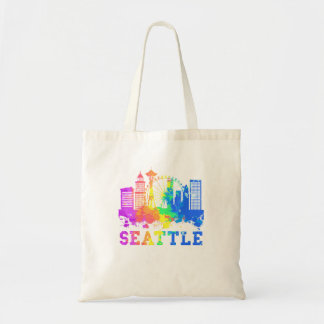 Seattle Skyline Waterverf Souvenir Zee Tote Bag